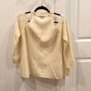 Ivory open shoulder sweater